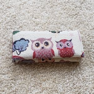 Burgundy Owl Wallet